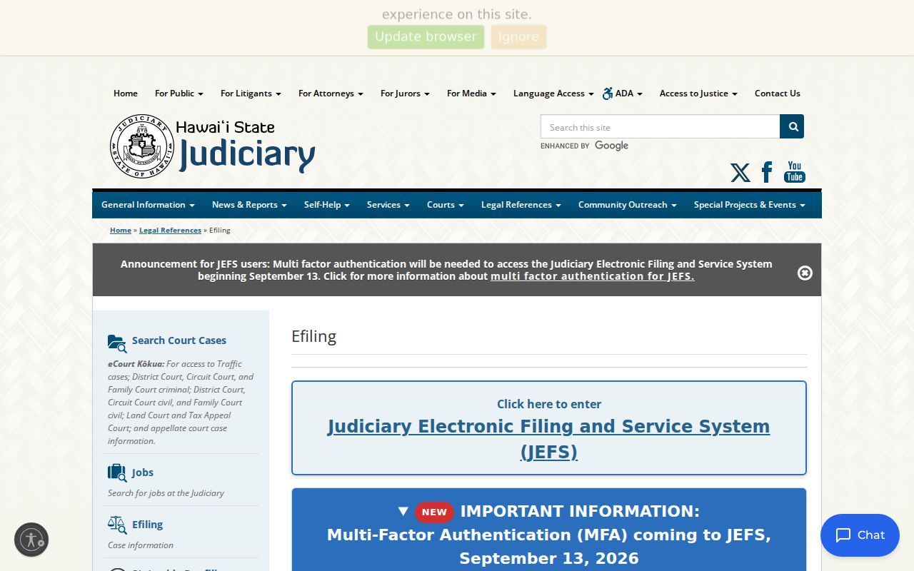 Maui County case lookup and JEFS filing information