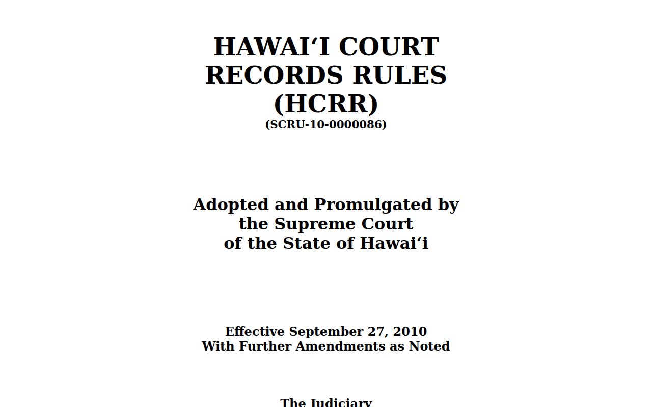 Hawaiʻi Court Records Rules governing Kahului docket access