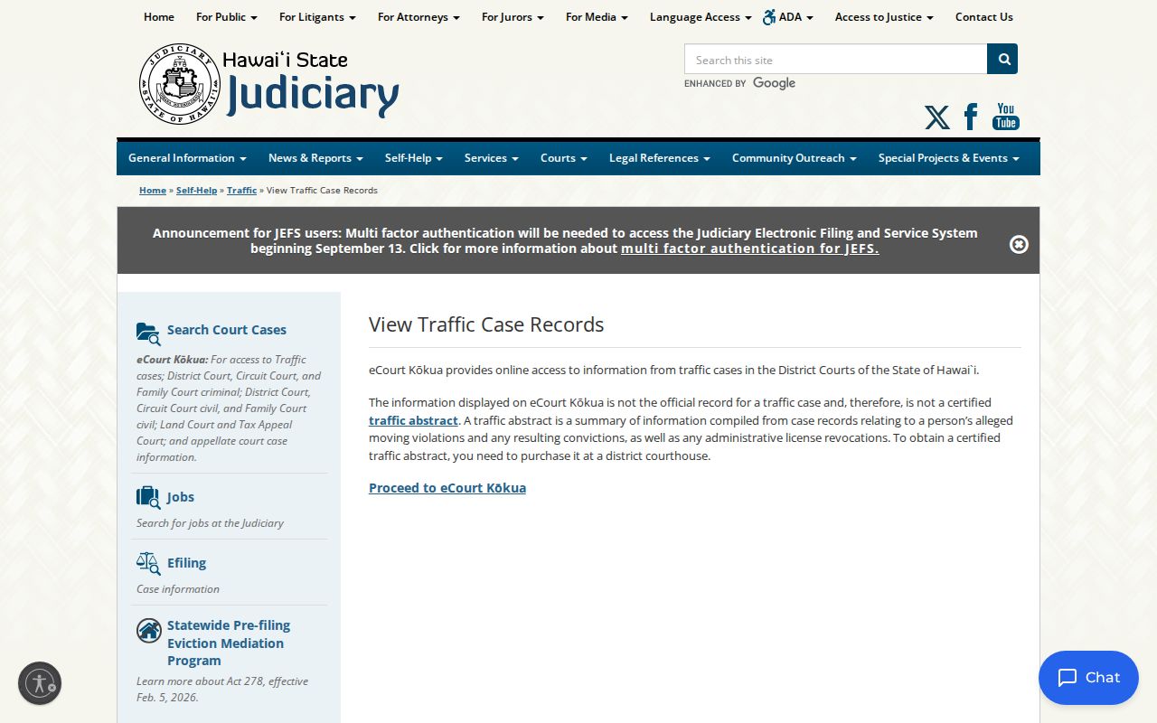 Hawaiʻi traffic case record instructions for Kahului citations