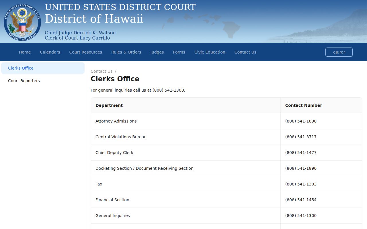 Waiheʻe-Waiehu court docket federal clerk information